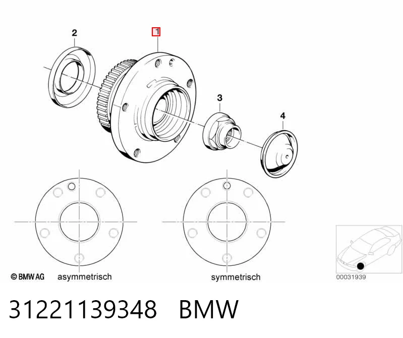 Ступица передняя BMW 31221139348