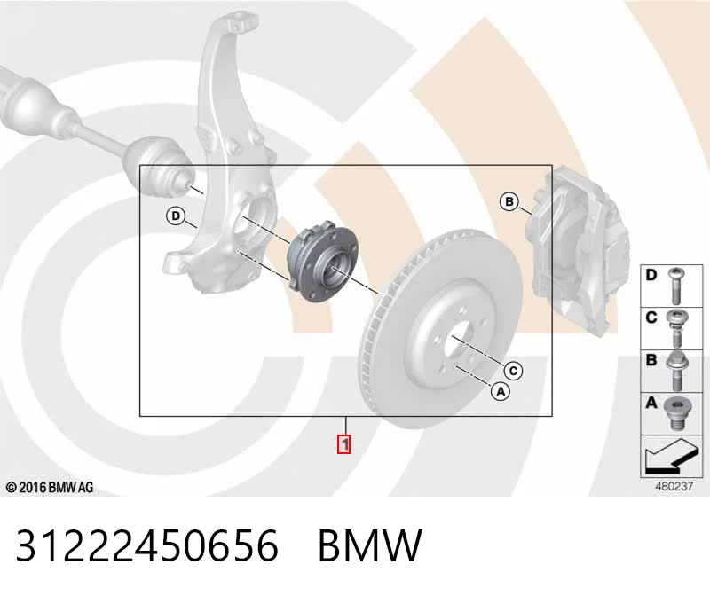 31222450656 BMW Ступица колеса передняя