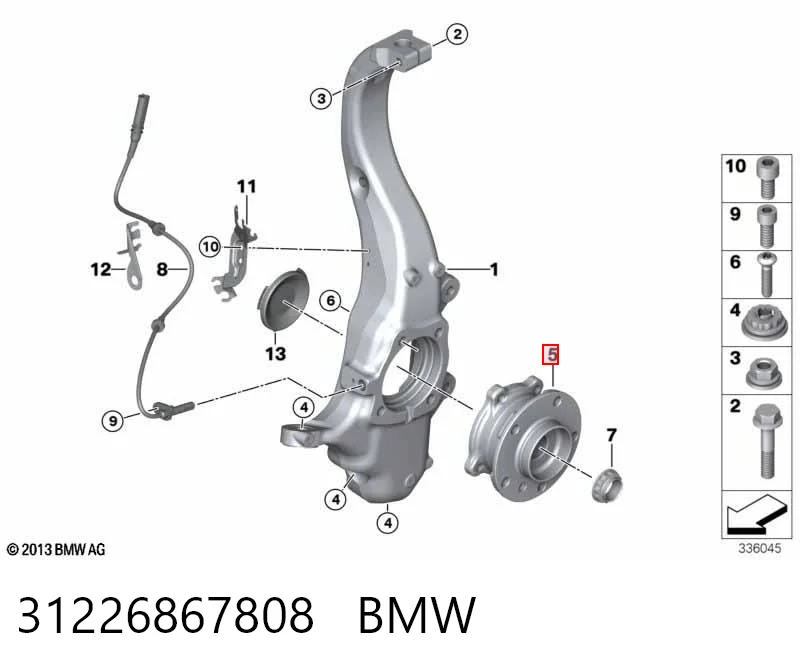 31226867808 BMW Ступица колеса передняя