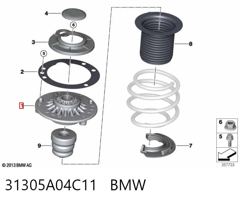 31305A04C11 BMW Подушка амортизатора переднего