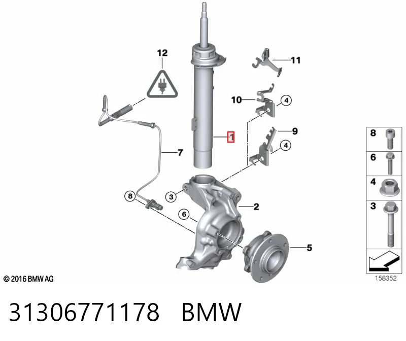 31306771178 BMW Амортизатор передней подвески правый