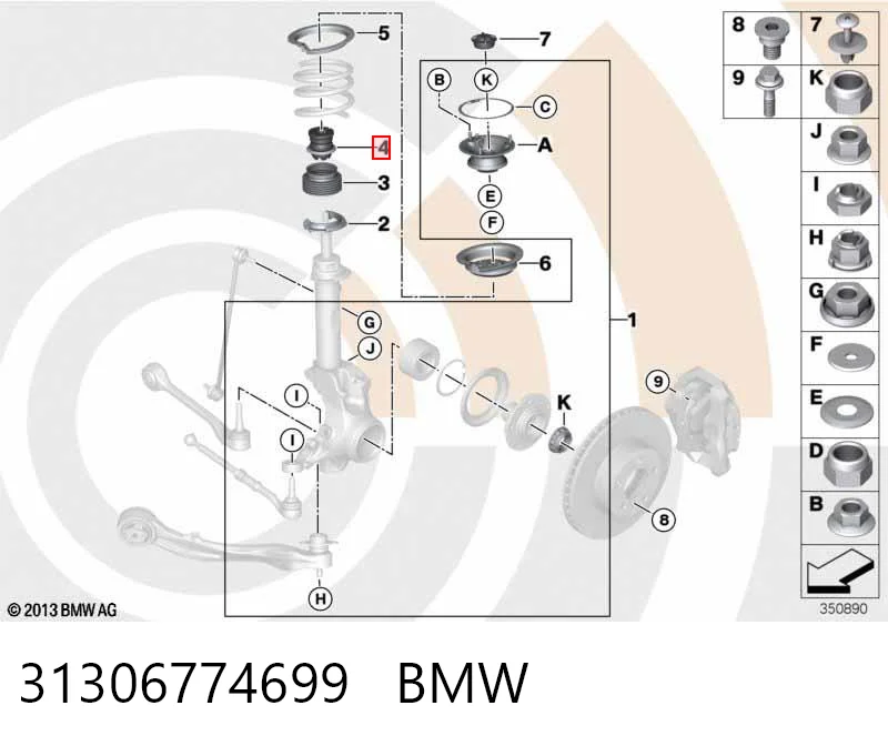 31306774699 BMW Буфер амортизатора переднего
