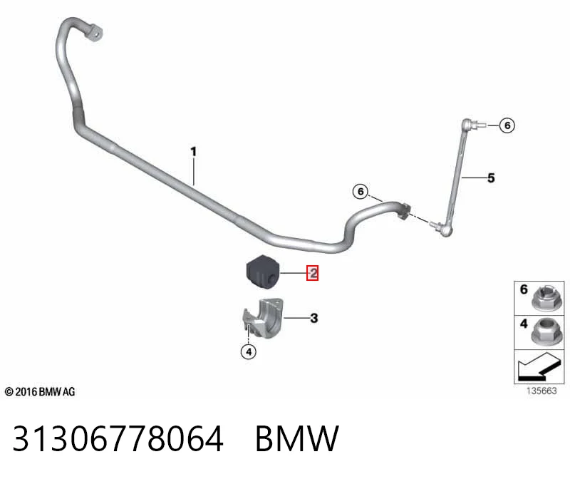 31306778064 BMW Разрезная втулка стабилизатора