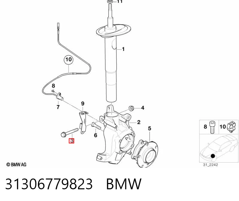 Болт крепления амортизатора Lemforder 42409 цена, от 11.07 USD