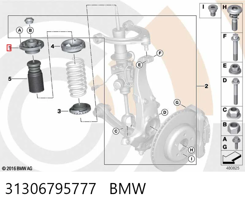 31306795777 BMW Подушка амортизатора переднего