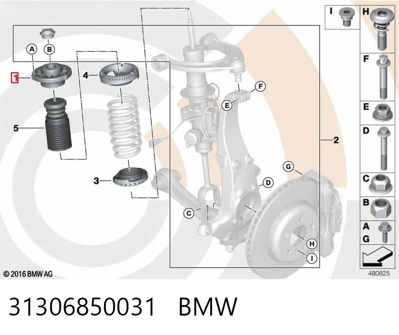 31306850031 BMW Подушка амортизатора переднего