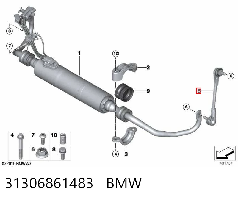 31306861483 BMW Стойка переднего стабилизатора