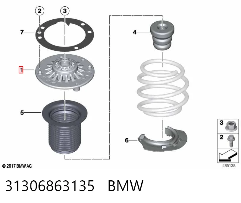 31306863135 BMW Подушка амортизатора переднего