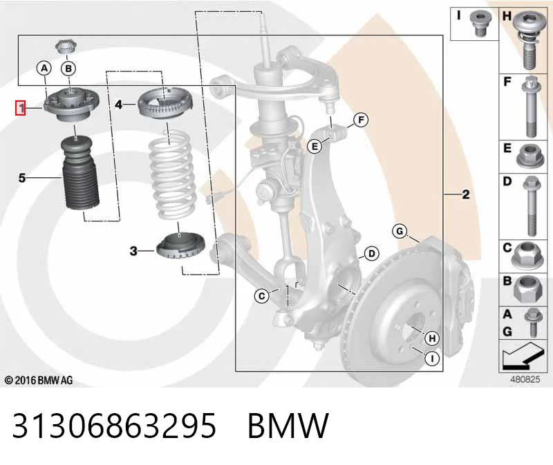 31306863295 BMW Подушка амортизатора переднего
