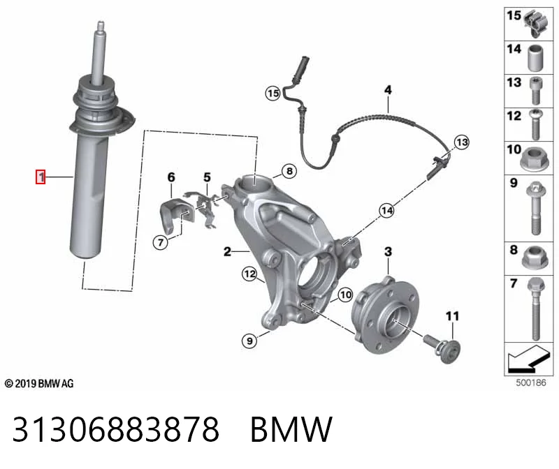 31306883878 BMW Амортизатор передней подвески правый