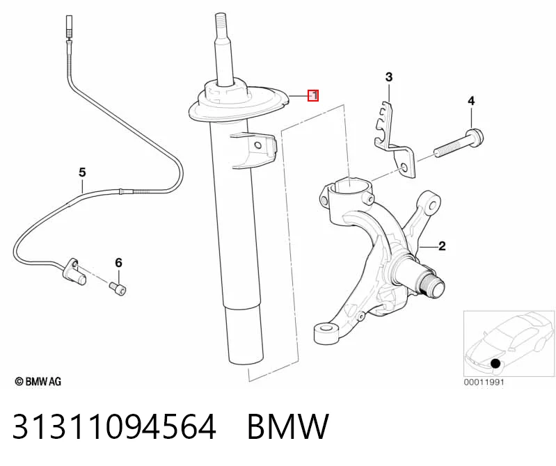 31311094564 BMW Амортизатор передней подвески правый