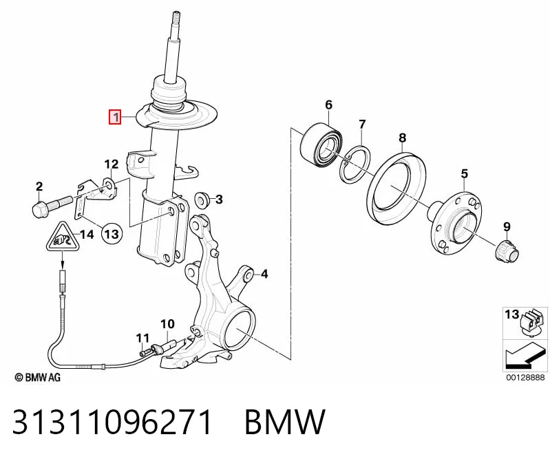 31311096271 BMW Амортизатор передний левый
