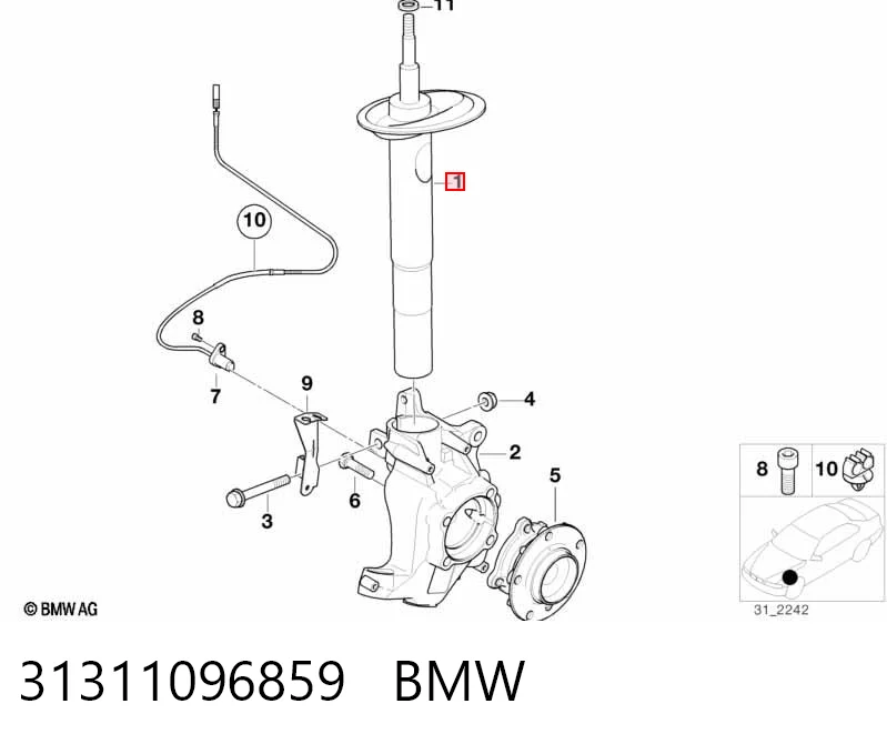 Амортизаторы передние BMW 1093645