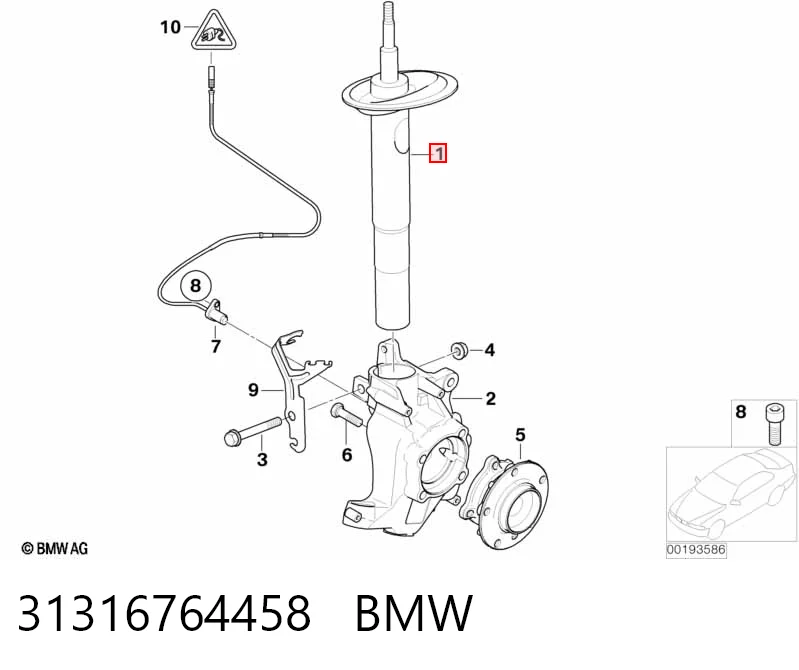 31316764458 BMW Амортизатор передний левый