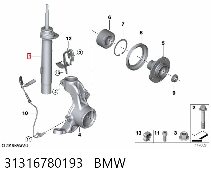 Амортизатор передний левый MGA5972 Maxgear