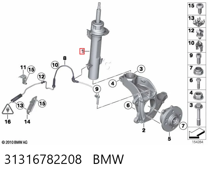 31316782208 BMW Амортизатор передней подвески правый