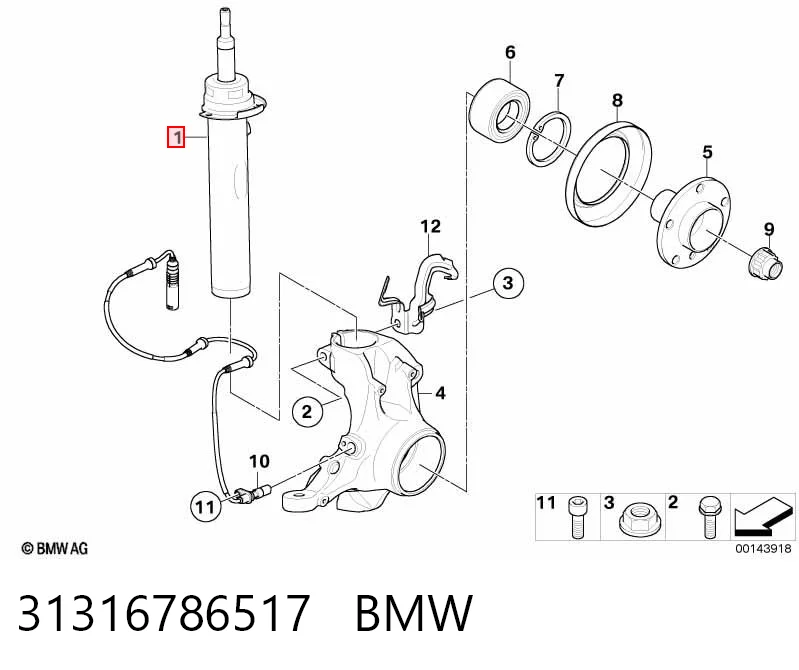 31316786517 BMW Амортизатор передний левый