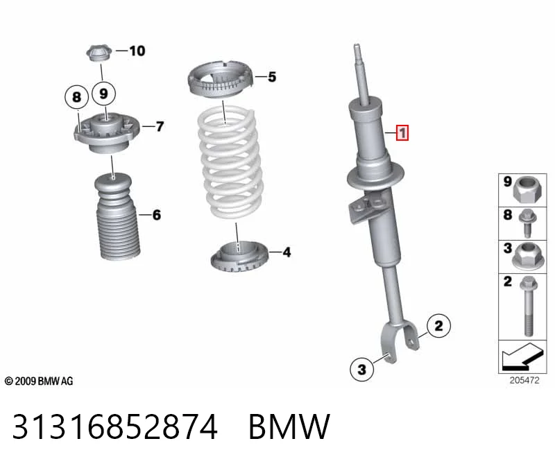 31316852874 BMW Амортизатор передней подвески правый