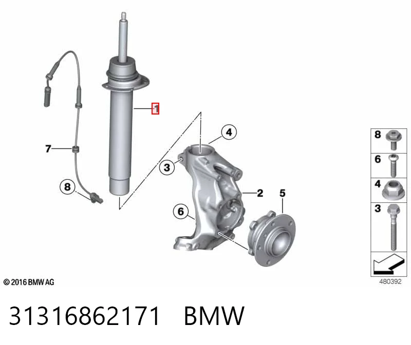 31316862171 BMW Стойка передняя