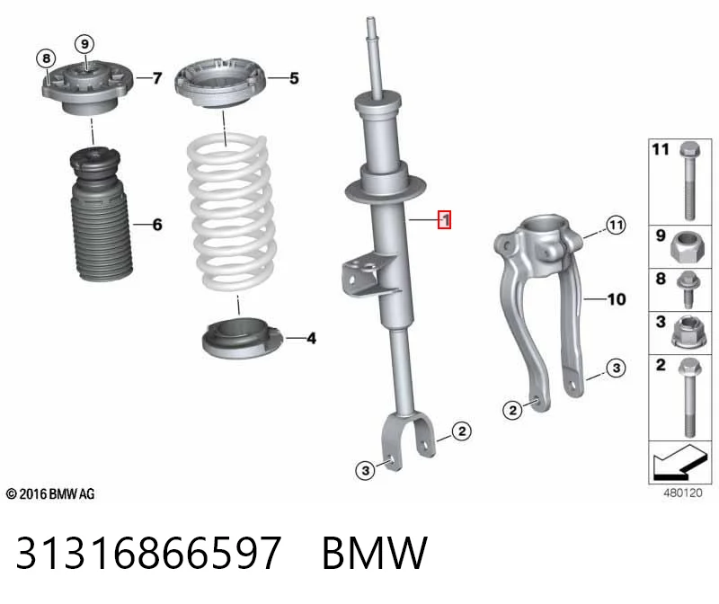 31316866597 BMW Амортизатор передний левый