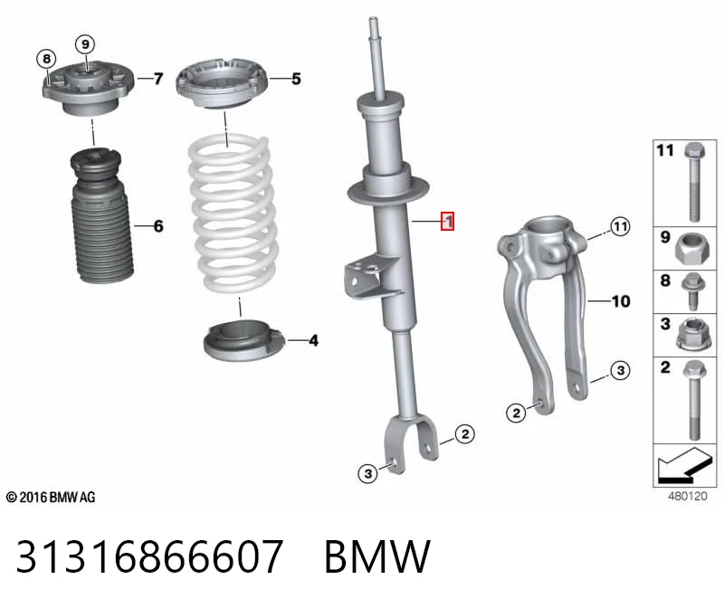 31316866607 BMW Амортизатор передний левый