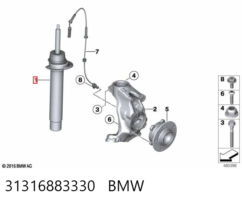 31316883330 BMW Стойка передняя