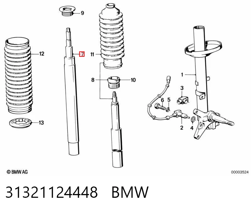 Амортизатор передний BMW 31321124448