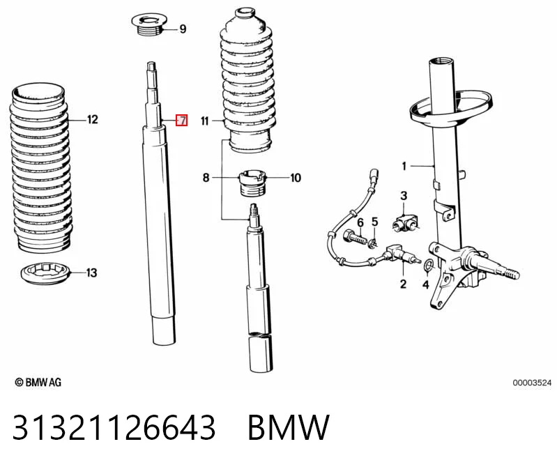 Амортизатор передний BMW 31321126643