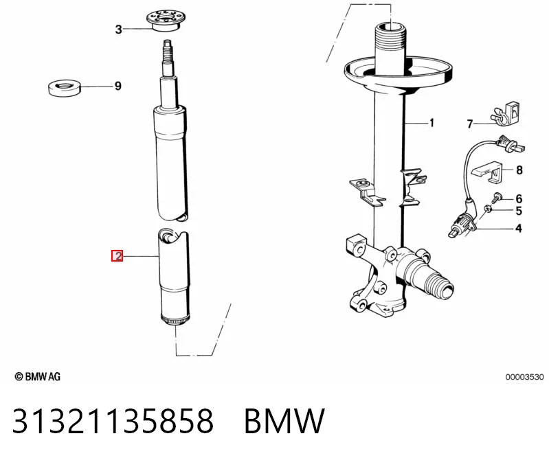 31321135858 BMW Амортизатор передней подвески правый