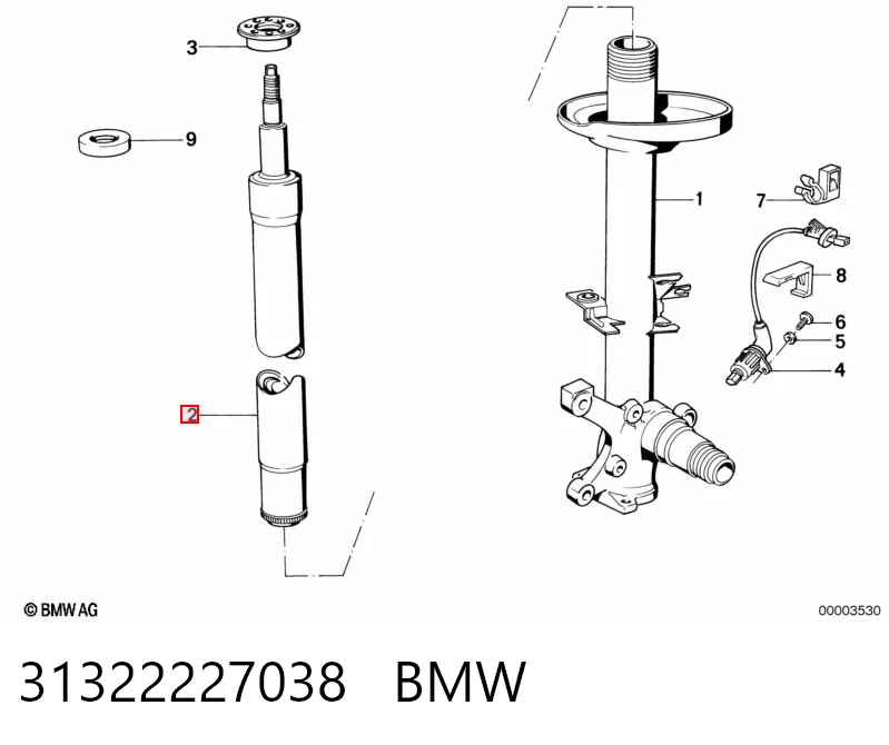 Амортизатор передний BMW 31322227038