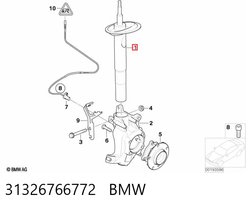 31326766772 BMW Амортизатор передней подвески правый