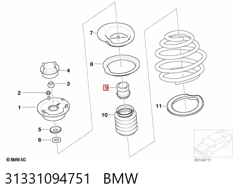 Отбойник амортизатора переднего BMW 1094751