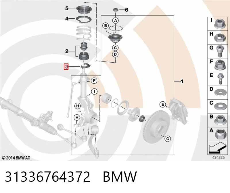 Проставка передней нижней пружины 3M412010 AND