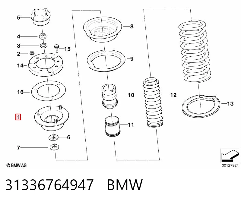 31336764947 BMW Подушка амортизатора переднего