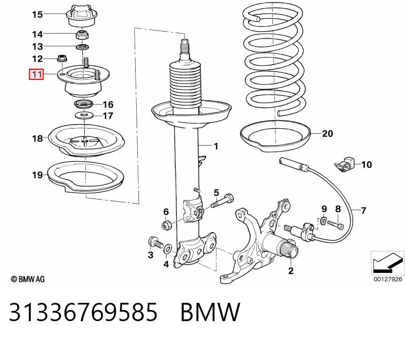 31336769585 BMW Подушка амортизатора переднего