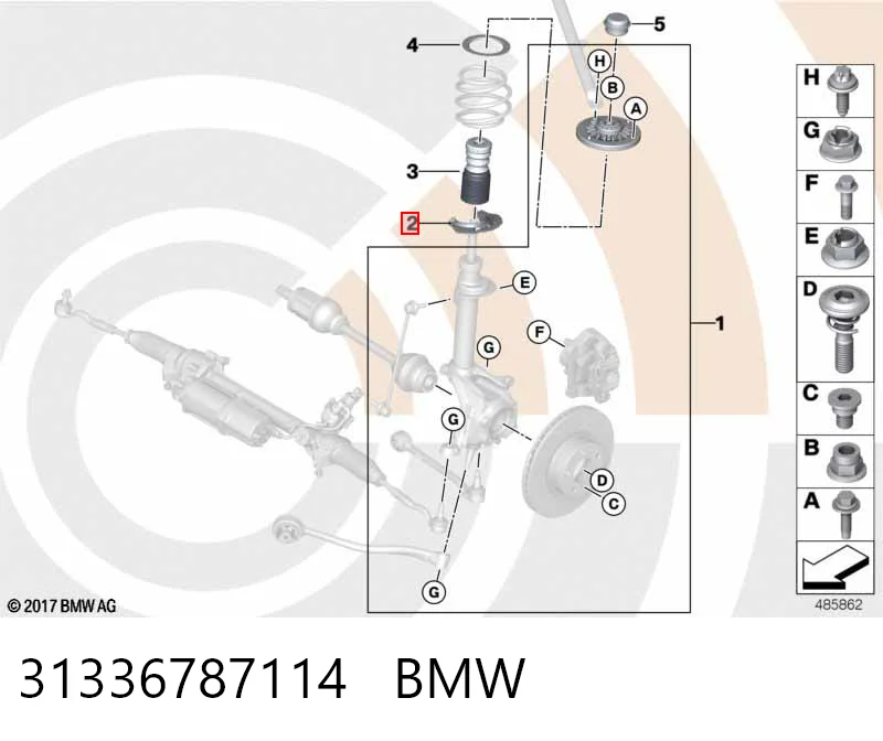 31336787114 BMW Проставка (резиновое кольцо) пружины передней нижняя