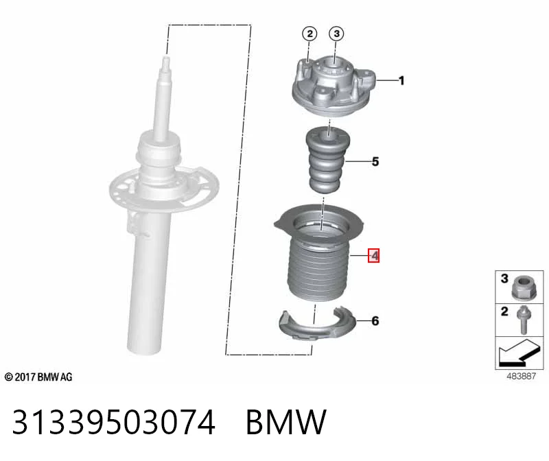 31339503074 BMW Пыльник заднего амортизатора