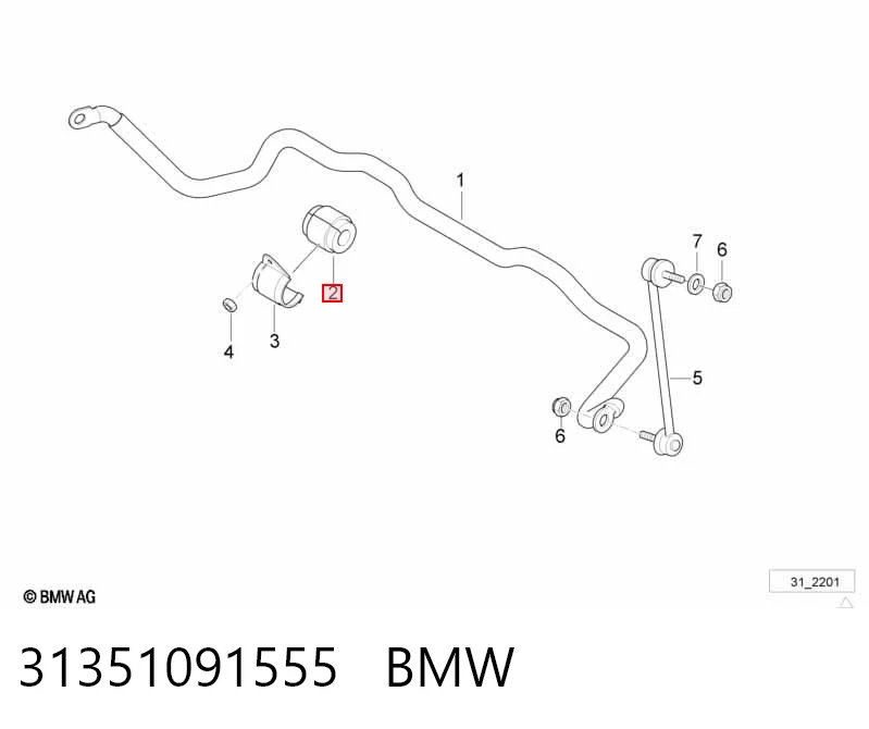Втулка переднего стабилизатора BMW 7 седан (E38) (1994 - 2001) цена, от 4.99 USD