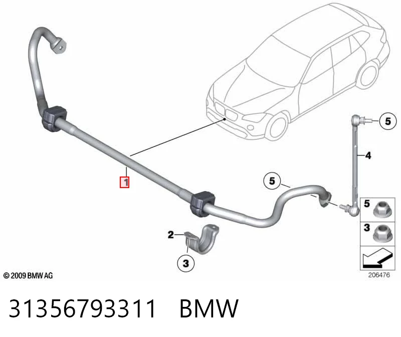 31356793311 BMW Стабилизатор передней устойчивости