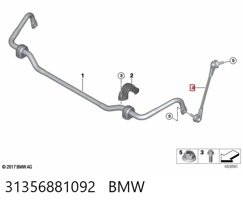 31356881092 BMW Тяжка стабилизатора, переднего, правая