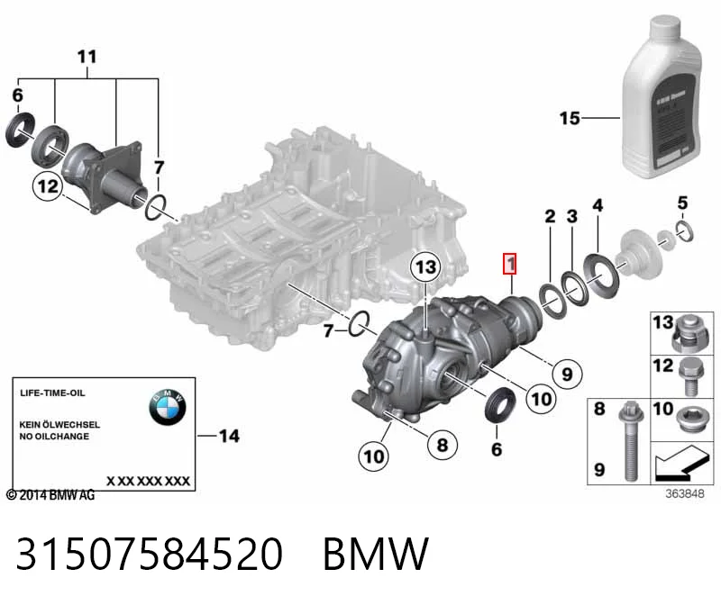 31507584520 BMW Редуктор колесный моста переднего