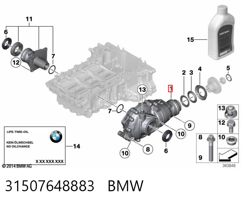 31507648883 BMW Редуктор колесный моста переднего