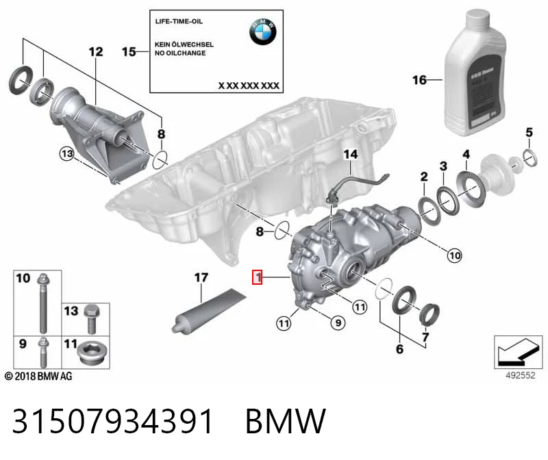 31507934391 BMW Редуктор колесный моста переднего