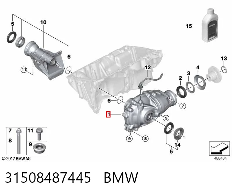 31508487445 BMW Редуктор колесный моста переднего
