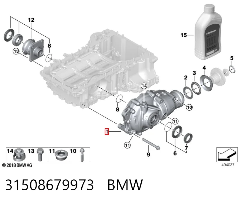 31508679973 BMW Редуктор колесный моста переднего