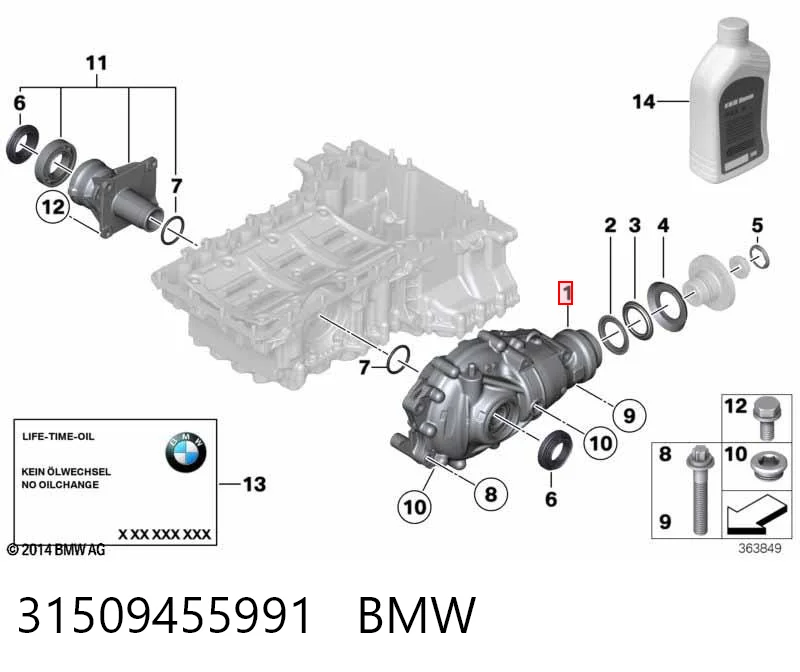 31509455991 BMW Редуктор колесный моста переднего