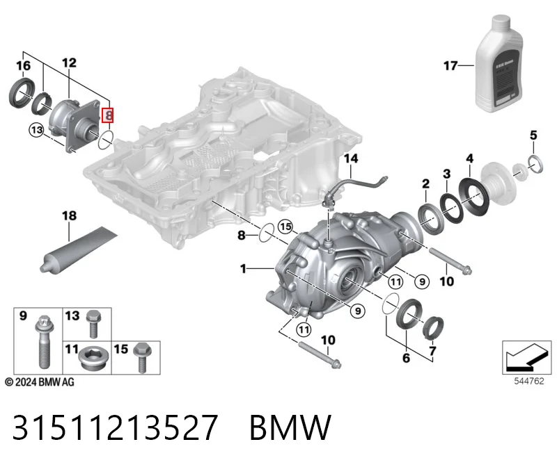 31511213527 BMW Сальник переднего моста