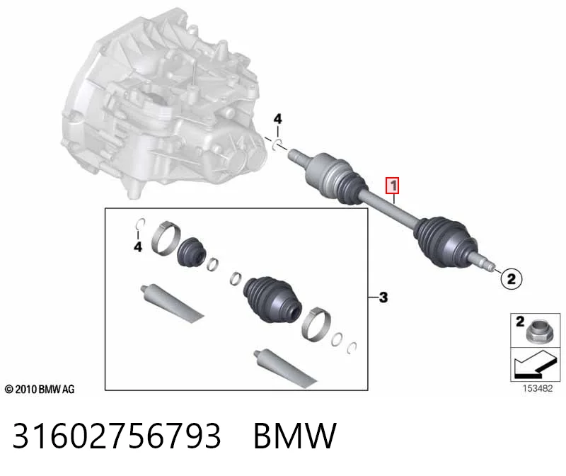 Купить Левая полуось Мини Купер  R56