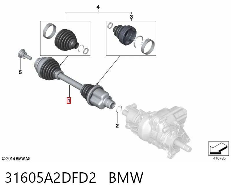 31605A2DFD2 BMW Полуось передняя, правая