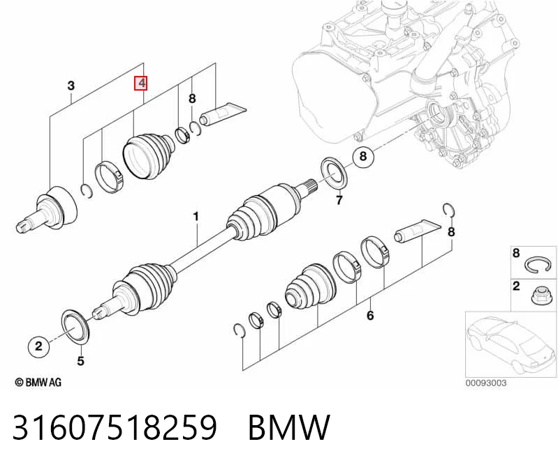 Чехол шруса Mini Cooper хэтчбек (R56) (2005 - 2014) цена, от 14.20 USD